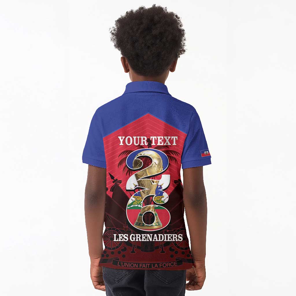 Personalized Les Grenadiers Haiti Football Kid Polo Shirt 2026 Nou Retounen Red Version - African Pride