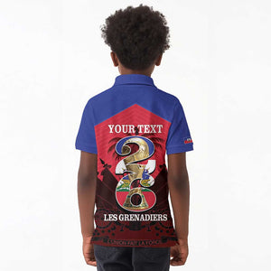 Personalized Les Grenadiers Haiti Football Kid Polo Shirt 2026 Nou Retounen Red Version - African Pride