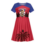 Personalized Les Grenadiers Haiti Football Kid Short Sleeve Dress 2026 Nou Retounen Red Version - African Pride