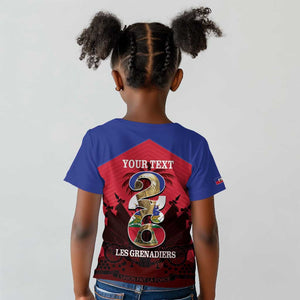 Personalized Les Grenadiers Haiti Football Kid T shirt 2026 Nou Retounen Red Version - African Pride