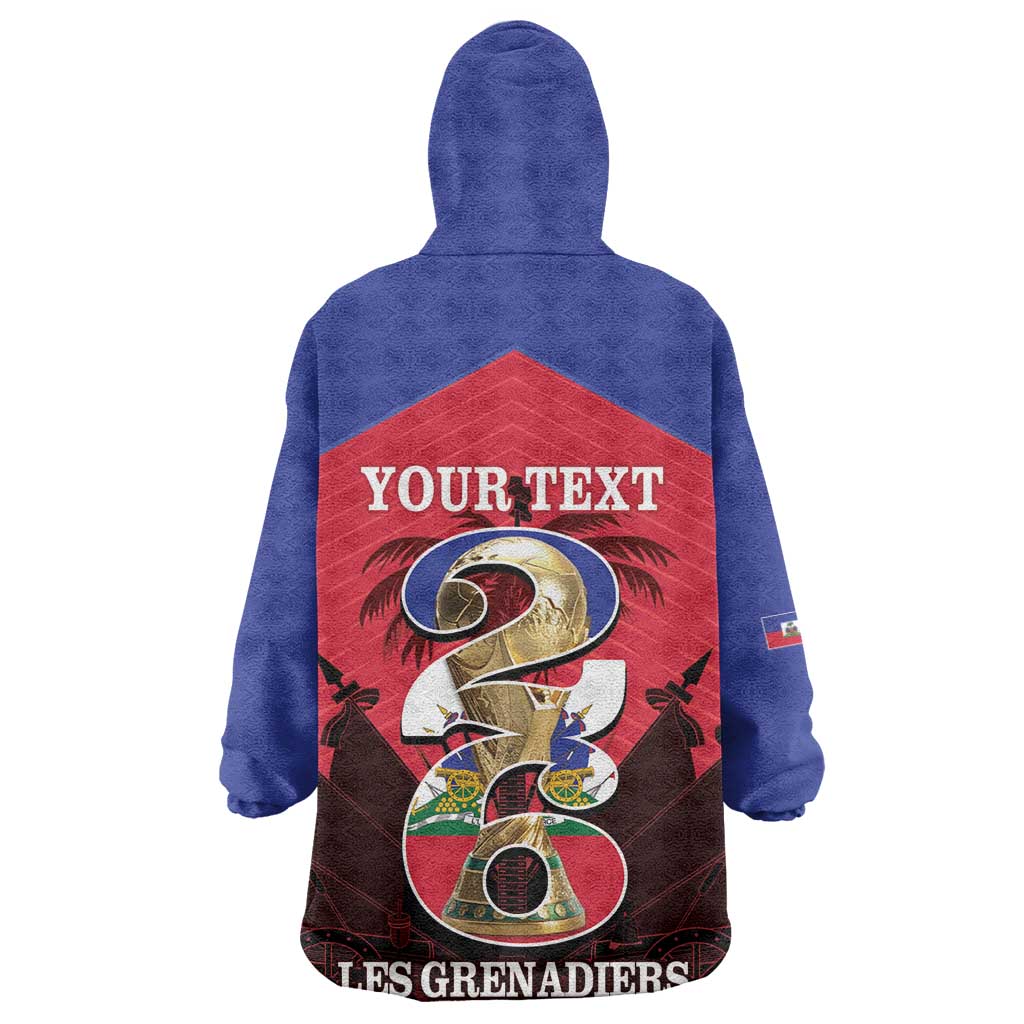 Personalized Les Grenadiers Haiti Football Kid Wearable Blanket Hoodie 2026 Nou Retounen Red Version - African Pride
