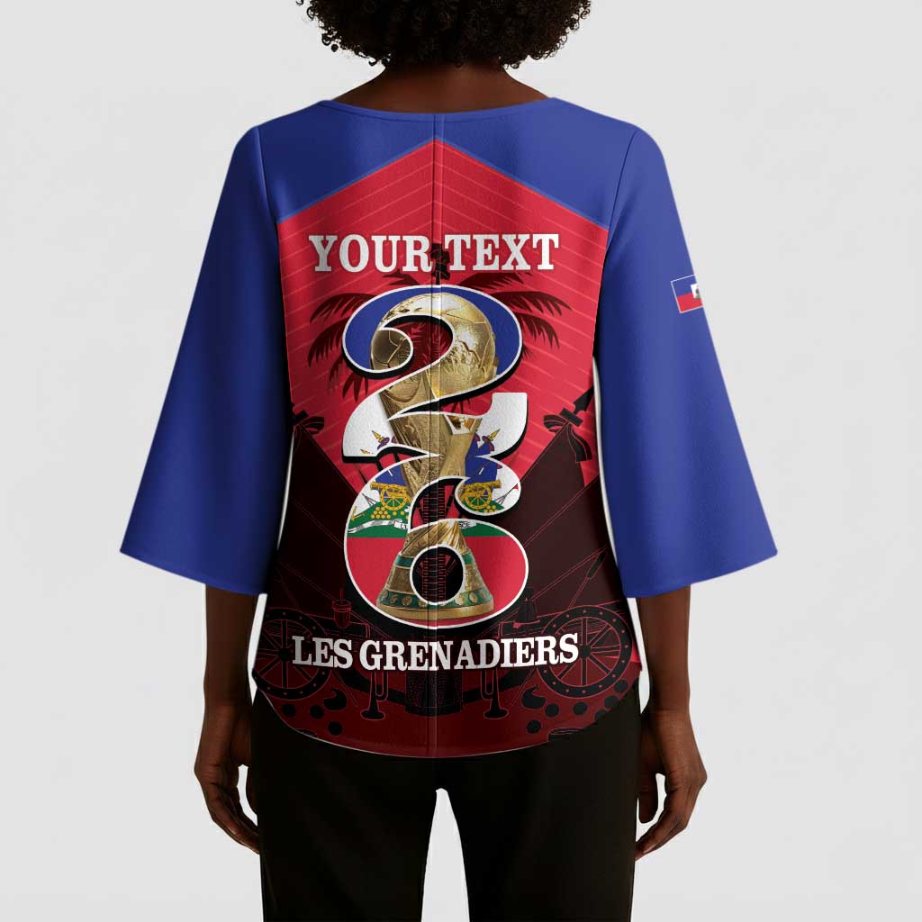 Personalized Les Grenadiers Haiti Football Kimono Sleeve Blouse 2026 Nou Retounen Red Version