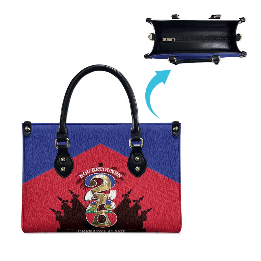 Les Grenadiers Haiti Football Leather Bag 2026 Nou Retounen Red Version