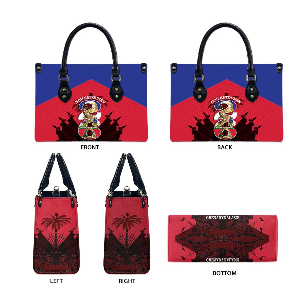 Les Grenadiers Haiti Football Leather Bag 2026 Nou Retounen Red Version