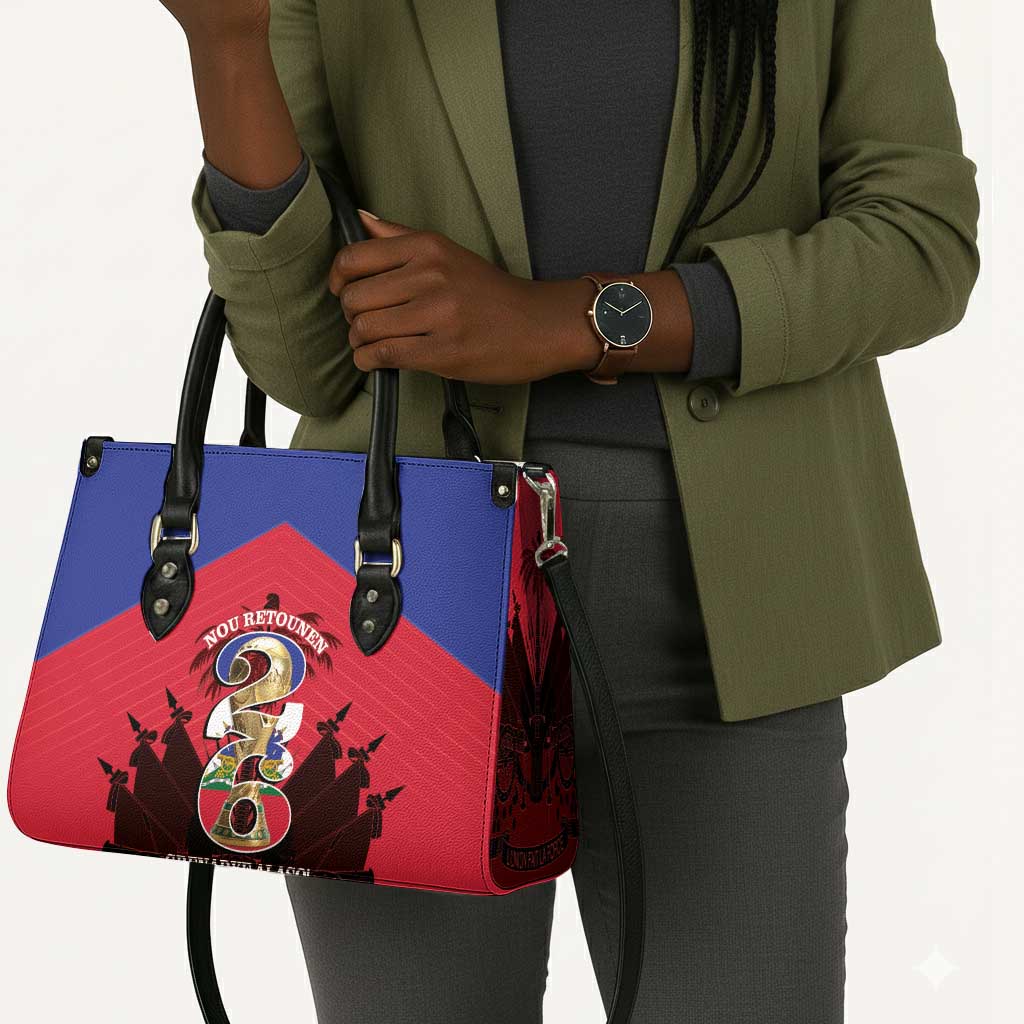 Les Grenadiers Haiti Football Leather Bag 2026 Nou Retounen Red Version