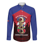 Personalized Les Grenadiers Haiti Football Long Sleeve Button Shirt 2026 Nou Retounen Red Version - African Pride