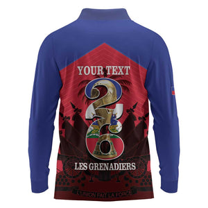 Personalized Les Grenadiers Haiti Football Long Sleeve Polo Shirt 2026 Nou Retounen Red Version - African Pride