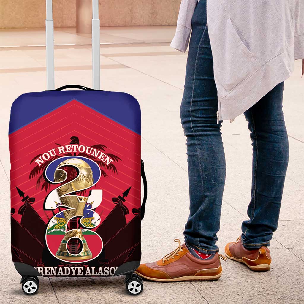 Les Grenadiers Haiti Football Luggage Cover 2026 Nou Retounen Red Version - African Pride