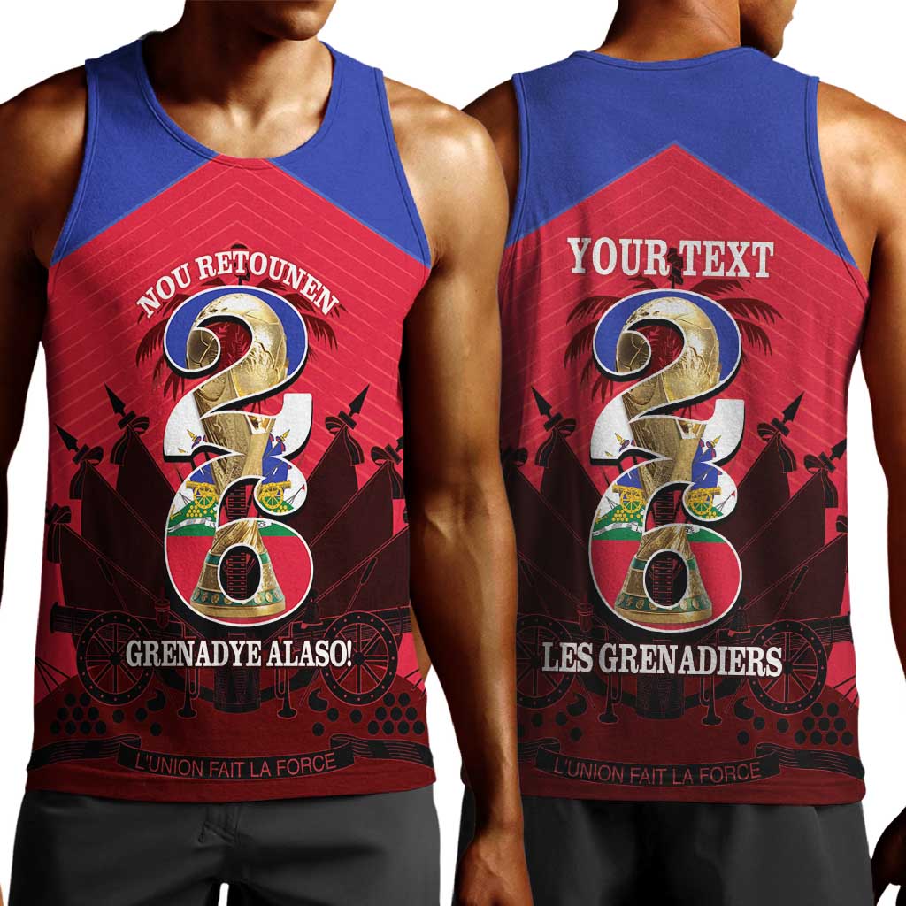 Personalized Les Grenadiers Haiti Football Men Tank Top 2026 Nou Retounen Red Version - African Pride