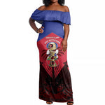 Personalized Les Grenadiers Haiti Football Off Shoulder Maxi Dress 2026 Nou Retounen Red Version - African Pride