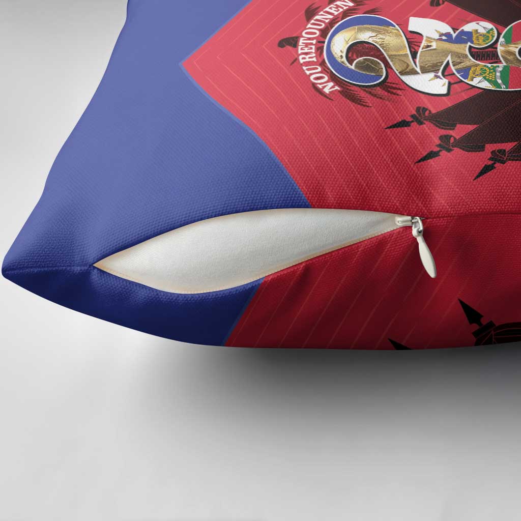 Les Grenadiers Haiti Football Pillow Cover 2026 Nou Retounen Red Version
