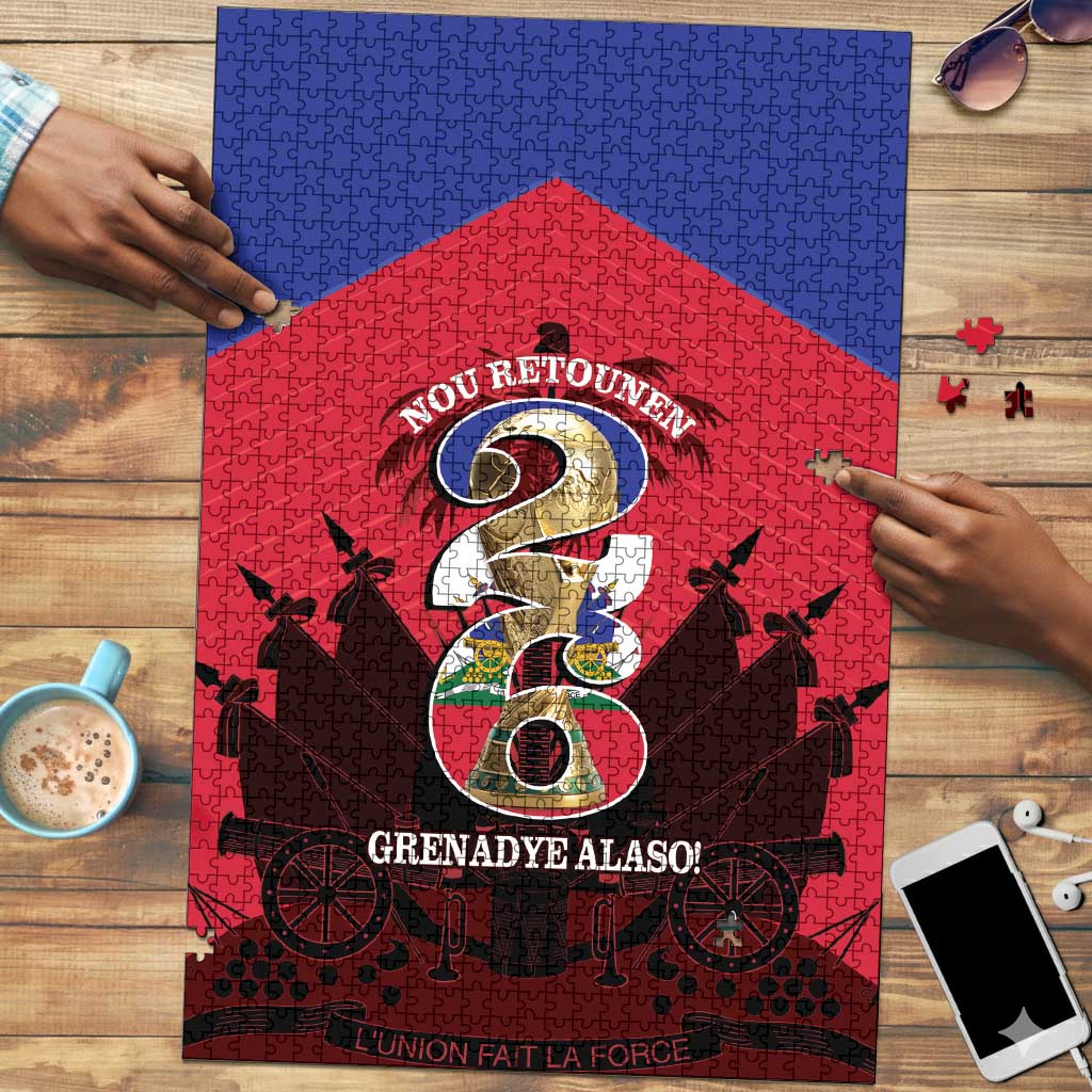 Les Grenadiers Haiti Football Puzzle 2026 Nou Retounen Red Version