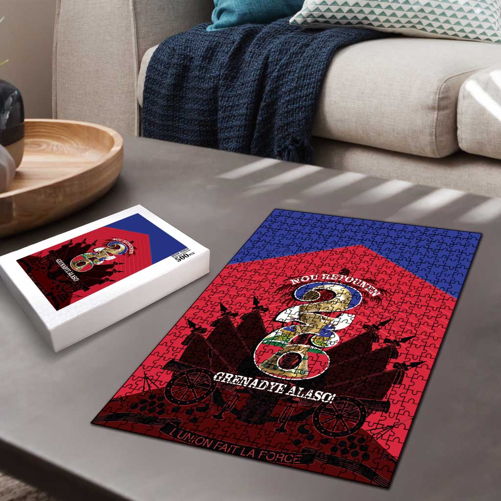 Les Grenadiers Haiti Football Puzzle 2026 Nou Retounen Red Version