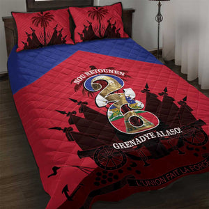 Les Grenadiers Haiti Football Quilt Bed Set 2026 Nou Retounen Red Version - African Pride