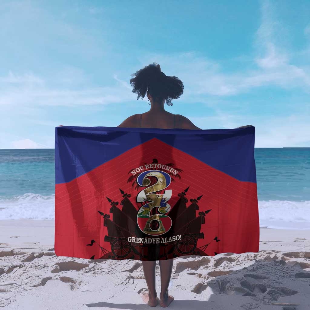 Les Grenadiers Haiti Football Sarong 2026 Nou Retounen Red Version - African Pride