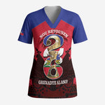 Personalized Les Grenadiers Haiti Football Scrub Top 2026 Nou Retounen Red Version - African Pride