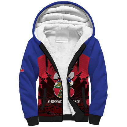Personalized Les Grenadiers Haiti Football Sherpa Hoodie 2026 Nou Retounen Red Version - African Pride
