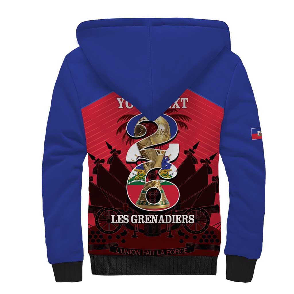 Personalized Les Grenadiers Haiti Football Sherpa Hoodie 2026 Nou Retounen Red Version - African Pride