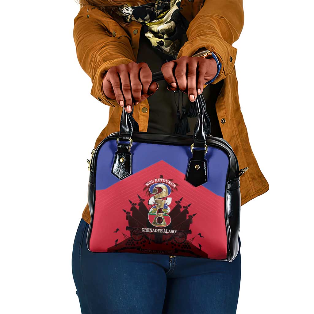 Les Grenadiers Haiti Football Shoulder Handbag 2026 Nou Retounen Red Version - African Pride