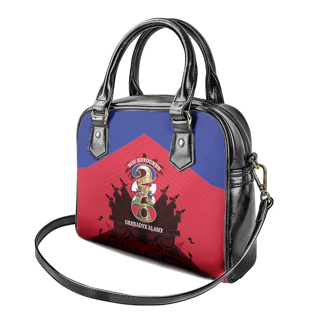 Les Grenadiers Haiti Football Shoulder Handbag 2026 Nou Retounen Red Version - African Pride