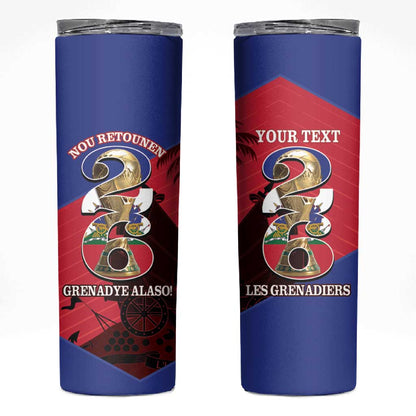 Personalized Les Grenadiers Haiti Football Skinny Tumbler 2026 Nou Retounen Red Version - African Pride