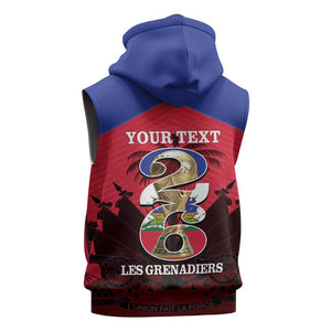 Personalized Les Grenadiers Haiti Football Sleeveless Hoodie 2026 Nou Retounen Red Version - African Pride