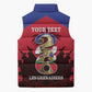 Personalized Les Grenadiers Haiti Football Sleeveless Puffer Jacket 2026 Nou Retounen Red Version