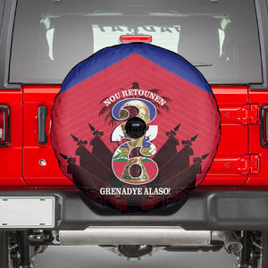 Les Grenadiers Haiti Football Spare Tire Cover 2026 Nou Retounen Red Version - African Pride