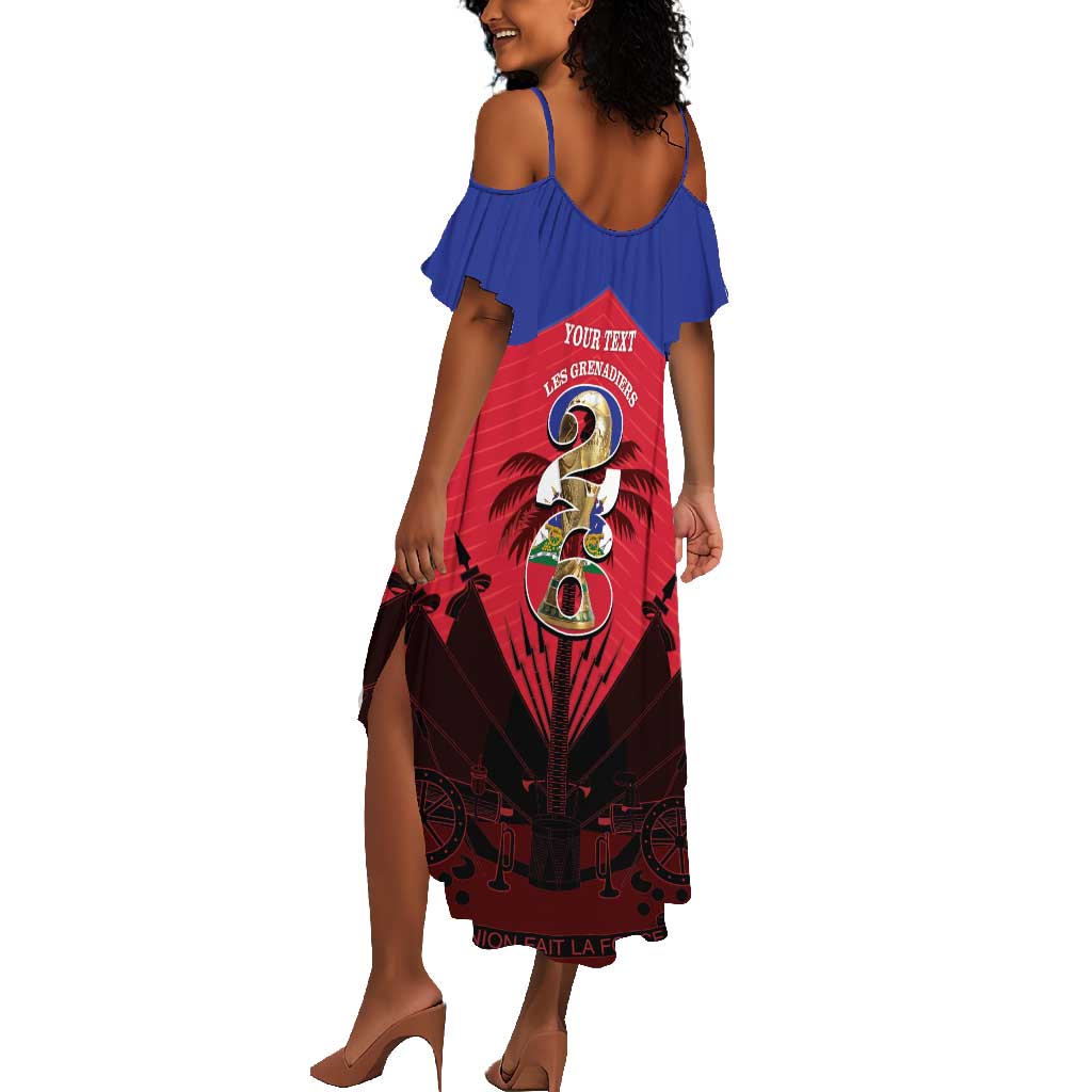 Personalized Les Grenadiers Haiti Football Summer Maxi Dress 2026 Nou Retounen Red Version - African Pride
