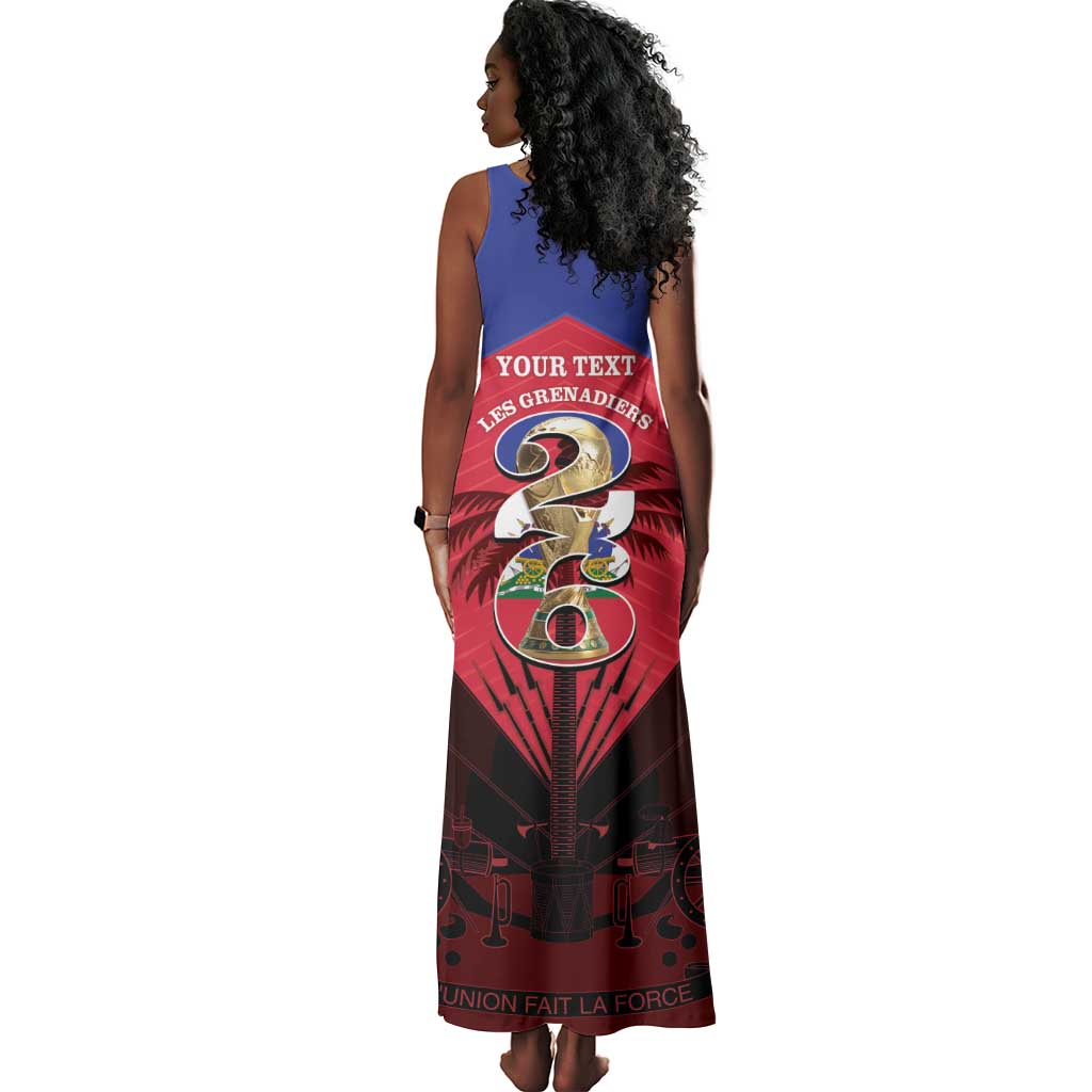 Personalized Les Grenadiers Haiti Football Tank Maxi Dress 2026 Nou Retounen Red Version - African Pride