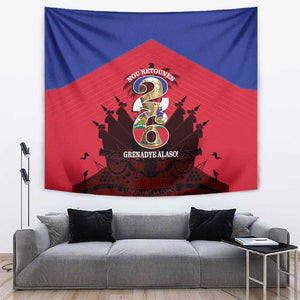 Les Grenadiers Haiti Football Tapestry 2026 Nou Retounen Red Version - African Pride