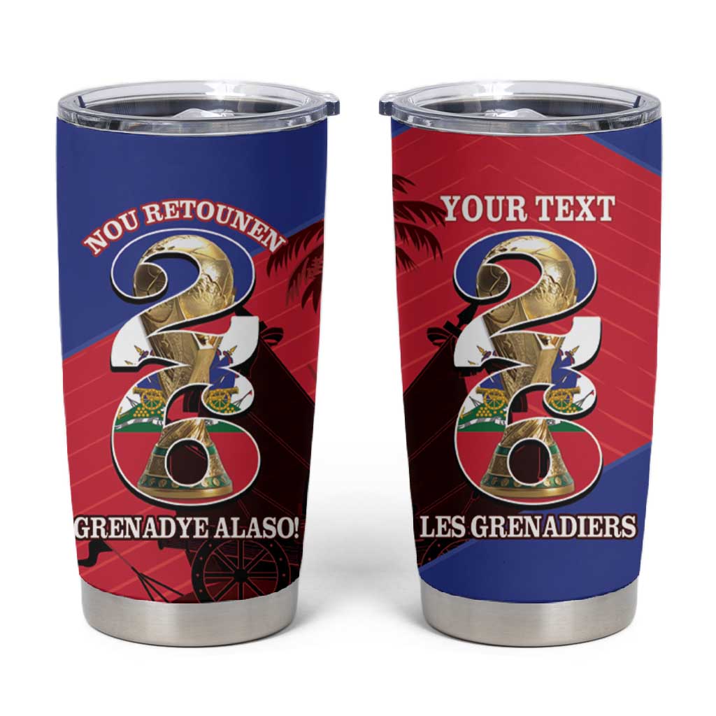 Personalized Les Grenadiers Haiti Football Tumbler Cup 2026 Nou Retounen Red Version - African Pride