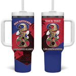 Personalized Les Grenadiers Haiti Football Tumbler With Handle 2026 Nou Retounen Red Version - African Pride
