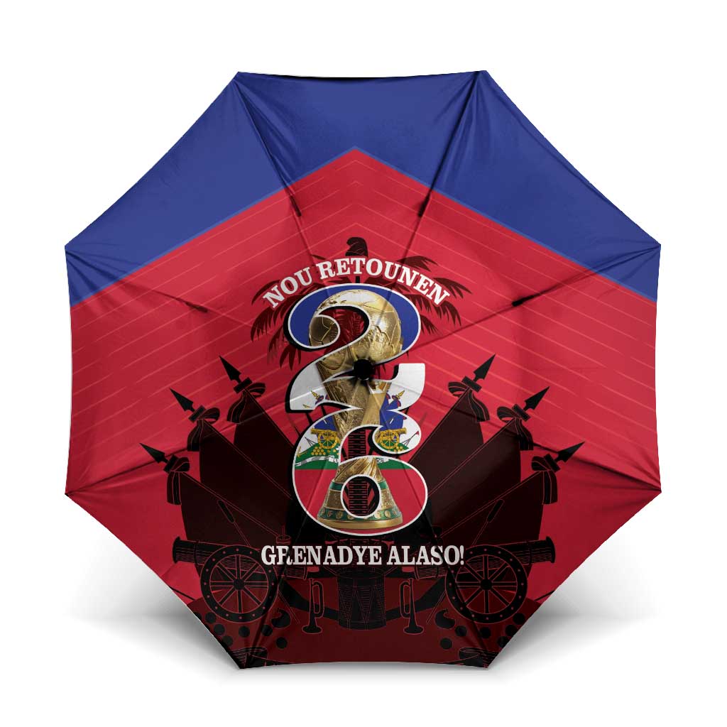 Les Grenadiers Haiti Football Umbrella 2026 Nou Retounen Red Version