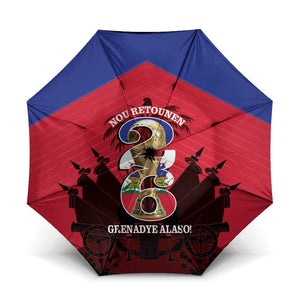 Les Grenadiers Haiti Football Umbrella 2026 Nou Retounen Red Version