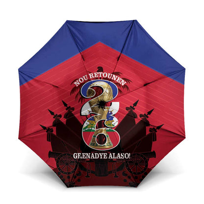 Les Grenadiers Haiti Football Umbrella 2026 Nou Retounen Red Version