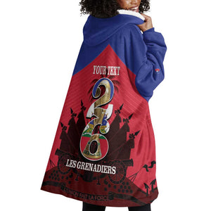 Personalized Les Grenadiers Haiti Football Wearable Blanket Hoodie 2026 Nou Retounen Red Version - African Pride