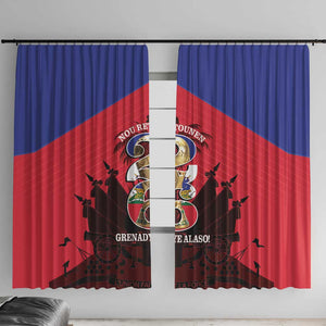 Les Grenadiers Haiti Football Window Curtain 2026 Nou Retounen Red Version - African Pride