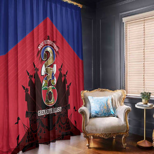 Les Grenadiers Haiti Football Window Curtain 2026 Nou Retounen Red Version - African Pride
