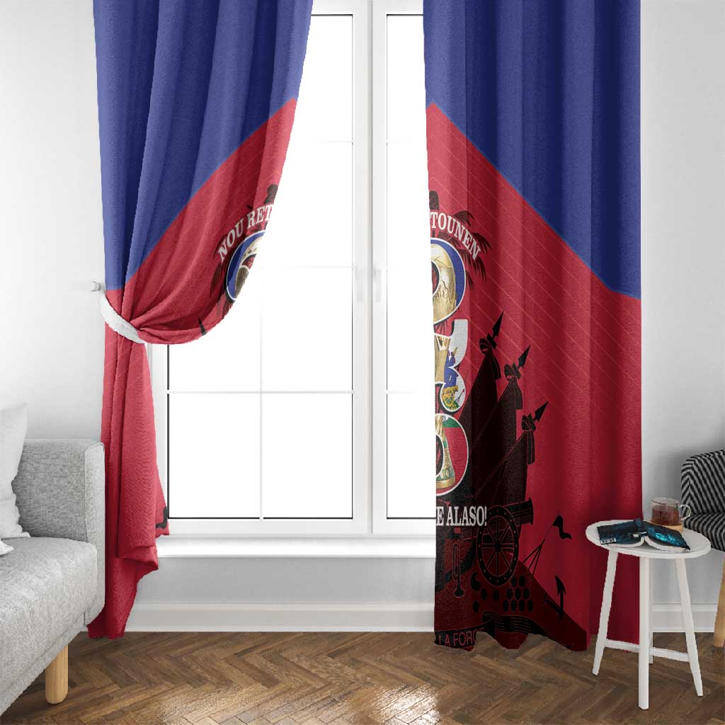 Les Grenadiers Haiti Football Window Curtain 2026 Nou Retounen Red Version - African Pride
