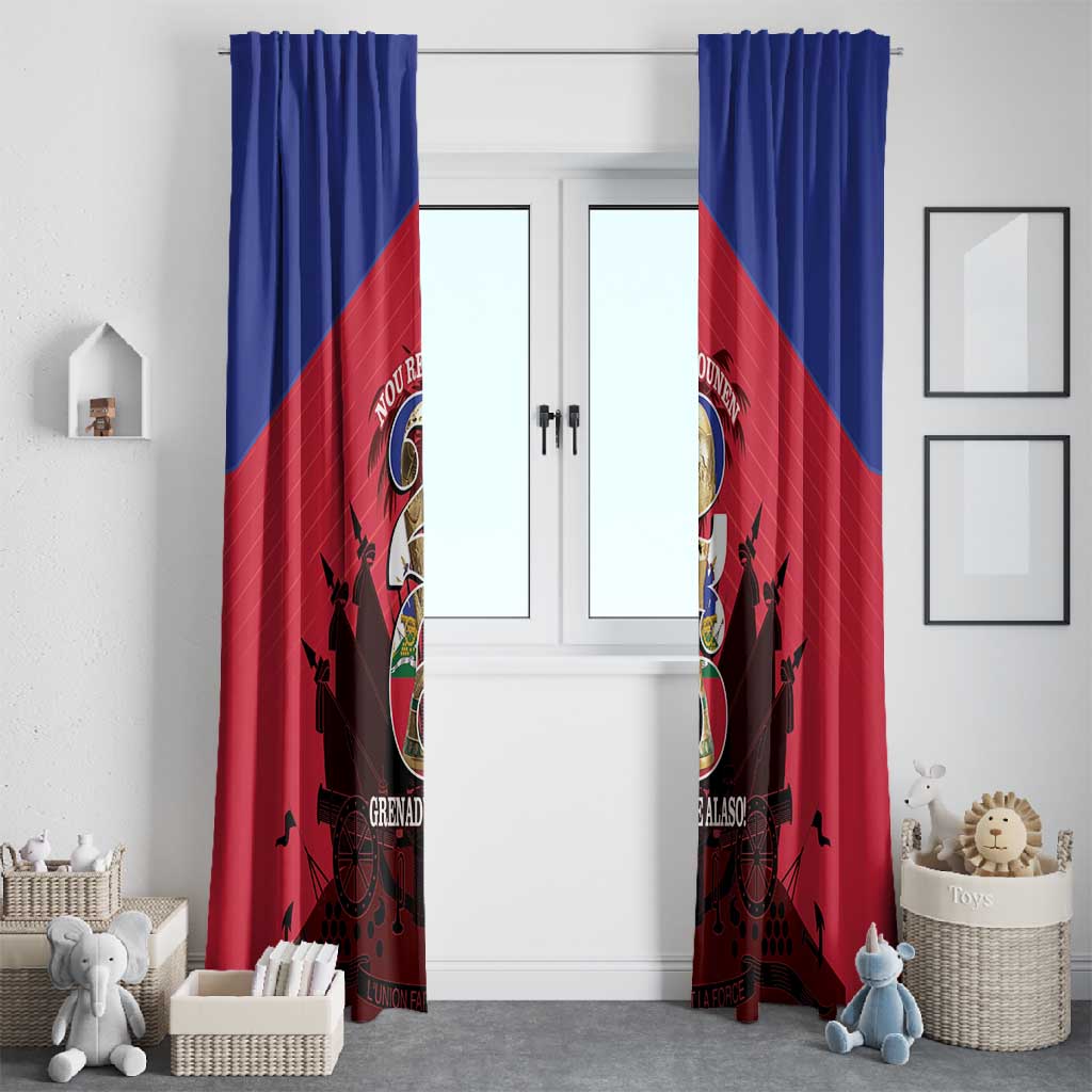 Les Grenadiers Haiti Football Window Curtain 2026 Nou Retounen Red Version - African Pride