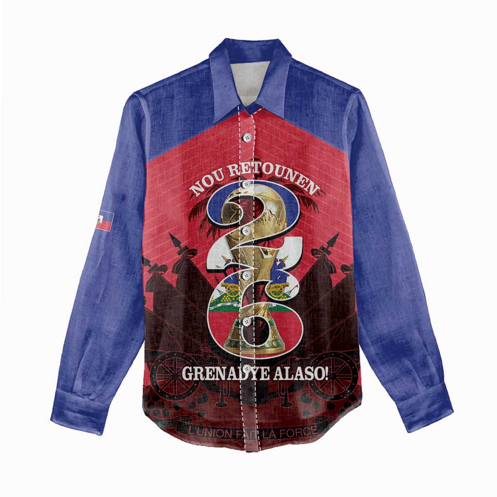 Personalized Les Grenadiers Haiti Football Women Casual Shirt 2026 Nou Retounen Red Version - African Pride