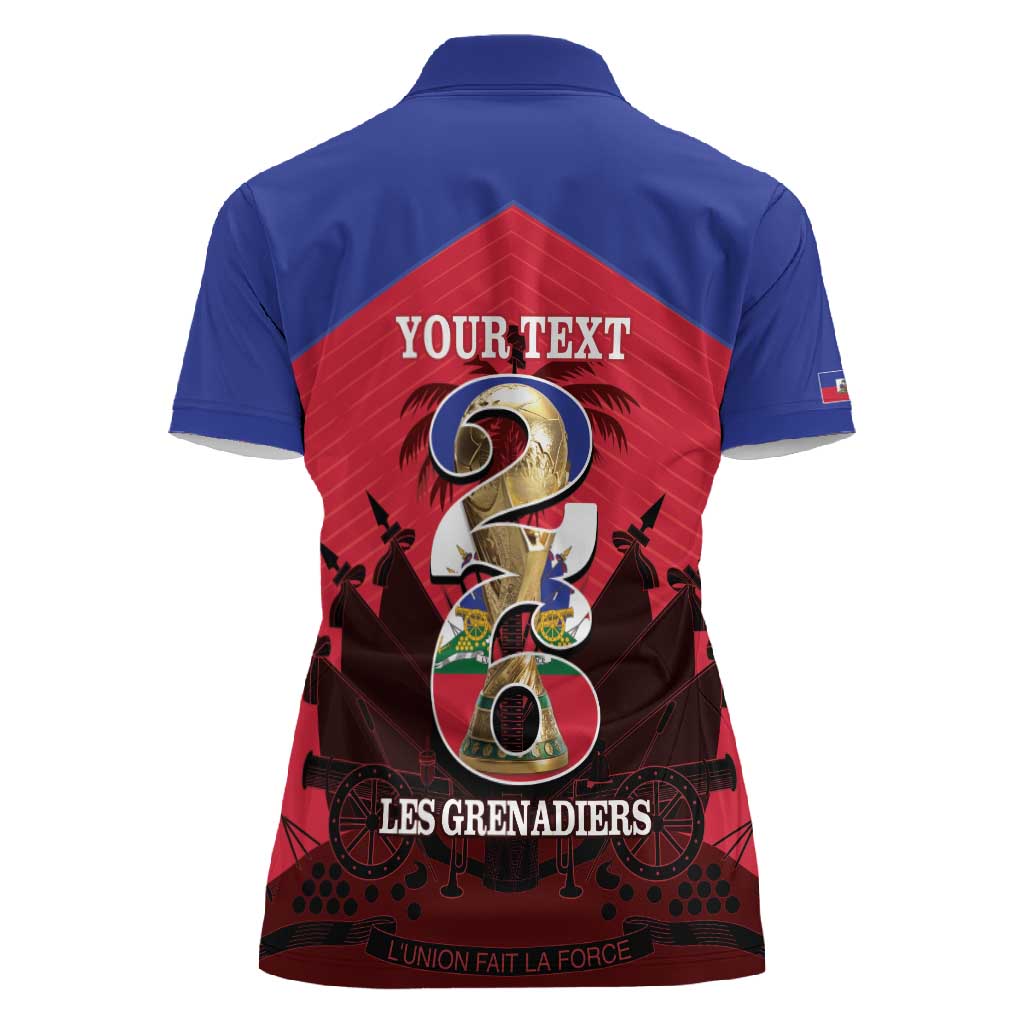 Personalized Les Grenadiers Haiti Football Women Polo Shirt 2026 Nou Retounen Red Version - African Pride
