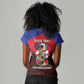 Personalized Les Grenadiers Haiti Football Women V-Neck T-Shirt 2026 Nou Retounen Red Version - African Pride