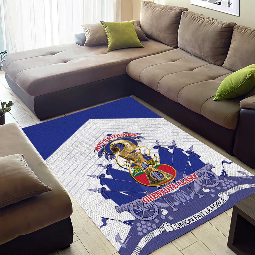 Les Grenadiers Haiti Football Area Rug 2026 Nou Retounen White Version - African Pride