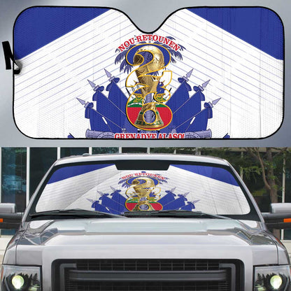 Les Grenadiers Haiti Football Auto Sun Shade 2026 Nou Retounen White Version