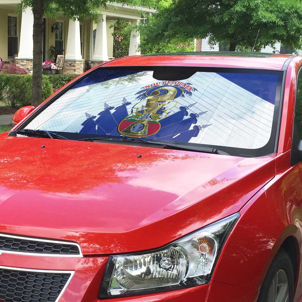Les Grenadiers Haiti Football Auto Sun Shade 2026 Nou Retounen White Version