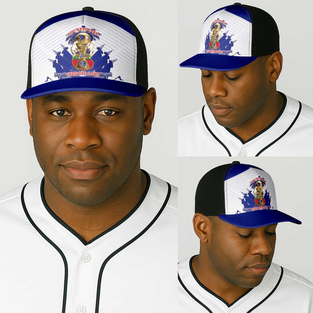 Les Grenadiers Haiti Football Baseball Net Cap 2026 Nou Retounen White Version - African Pride