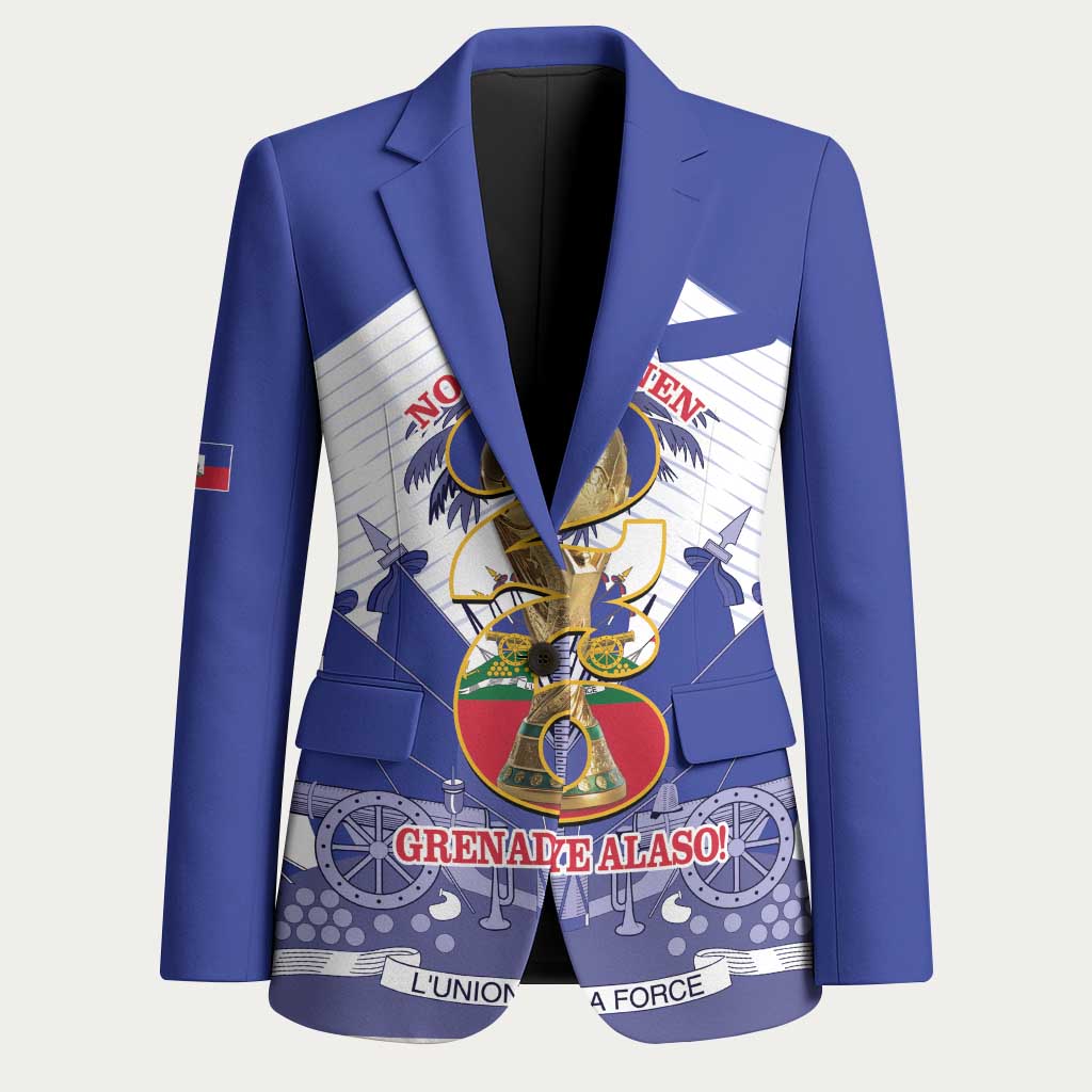 Personalized Les Grenadiers Haiti Football Blazer 2026 Nou Retounen White Version