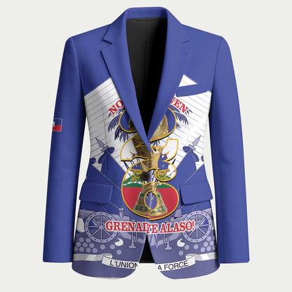 Personalized Les Grenadiers Haiti Football Blazer 2026 Nou Retounen White Version